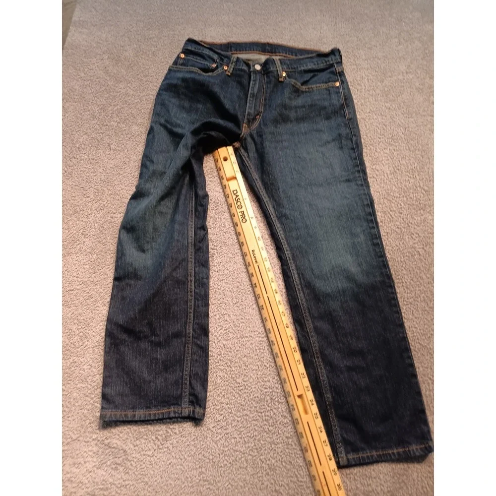 Levi's Men's W34 L30 Dark Wash Straight Leg Blue Denim Jeans